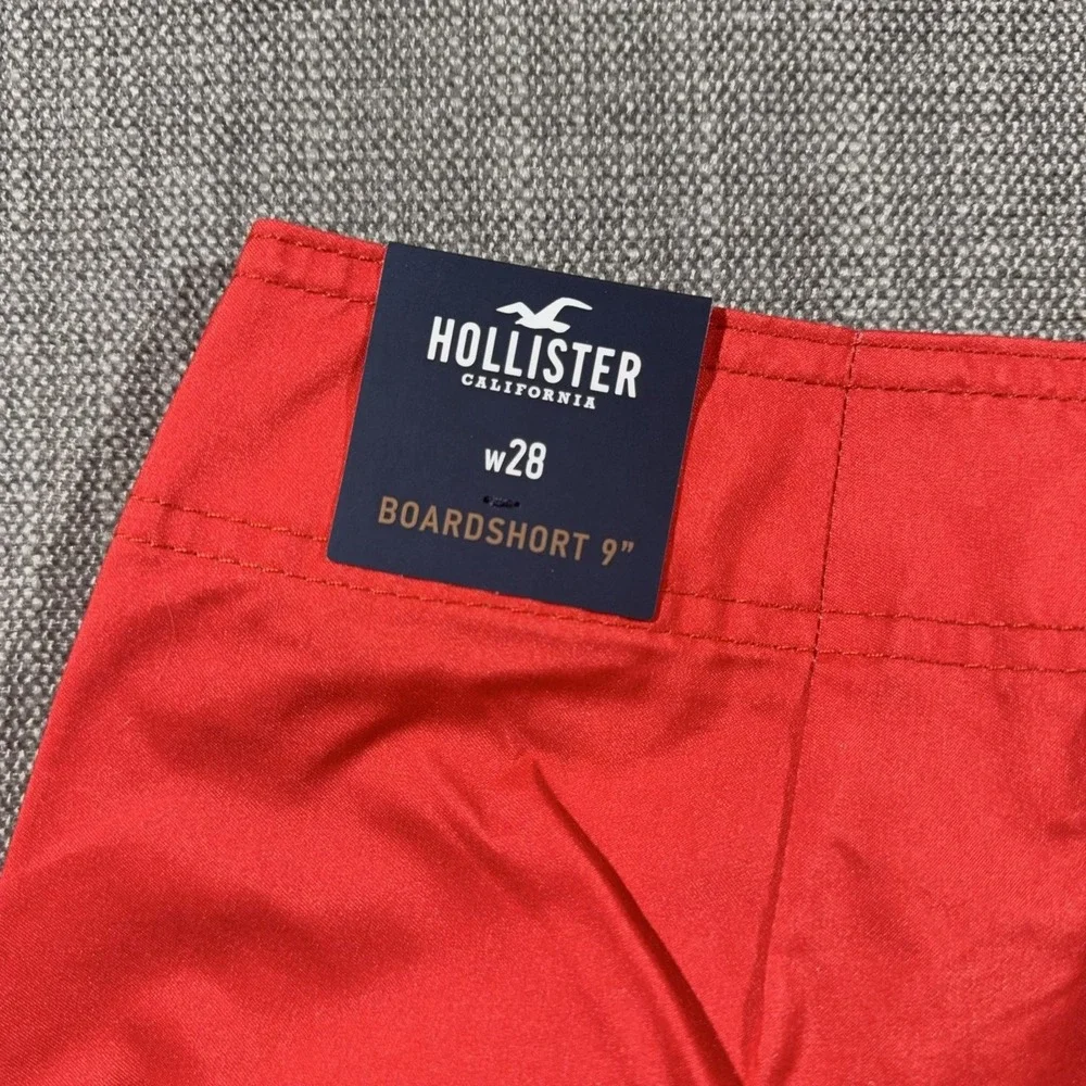 Hollister Board Shorts Mens 28 Red Black Ombre Surf Swim Trunks Quick Dry